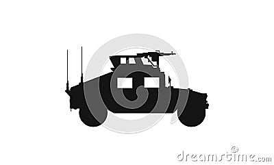 Armored military vehicle hmmwv. humvee icon. war and army symbol. vector image for military infographics and web design Vector Illustration
