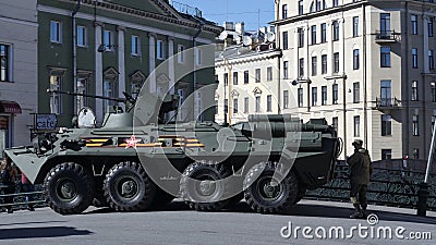 Armored personnel carrier in Saint Petersburg Editorial Stock Photo