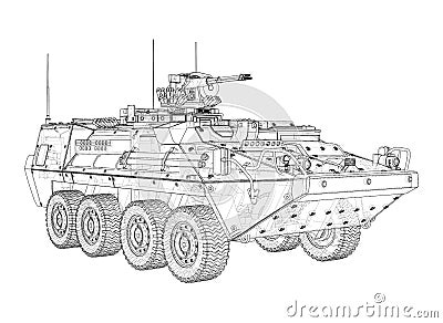 Armored personnel carrier. Vector Vector Illustration