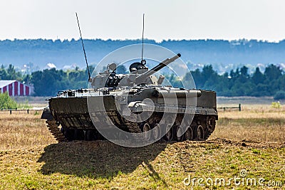 Armored tracked infantry fighting vehicle BMP-3 of the Russian Army Stock Photo