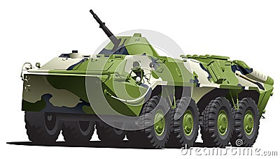 Armored troop-carrier. Vector Illustration