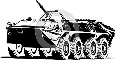 Armored troop-carrier. Vector Illustration