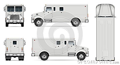 Armored truck vector mockup Vector Illustration