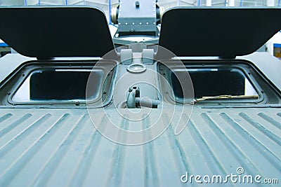 Armored vehicle windows Stock Photo