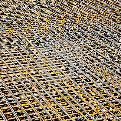 Armoring at the building site to stabilize the fundament made of Stock Photo