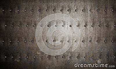 Armour metal background with rivets Stock Photo