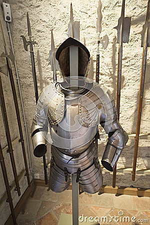 Armour at Oberhofen Castle, Switzerland Editorial Stock Photo