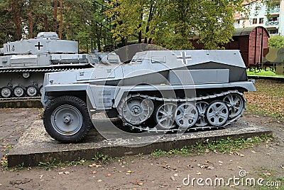Armoured personnel carrier in Military museum in Banska Bystrica Editorial Stock Photo
