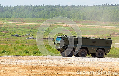 The Armoured troop-carrier Stock Photo