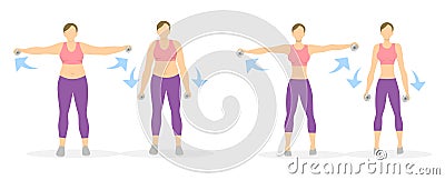 Arms exercise for women. Vector Illustration