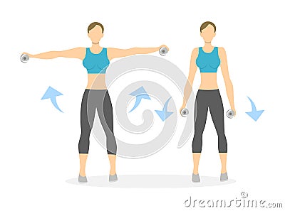 Arms exercise for women. Vector Illustration