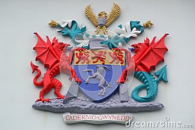 Arms of Gwynedd County Stock Photo