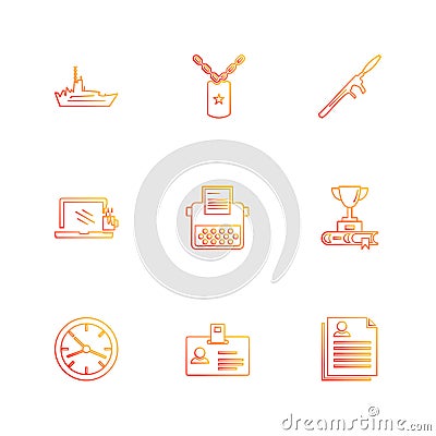 army , armour , awards , wars , air crafts , eps icons set vector Vector Illustration