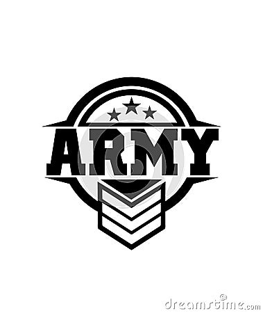 Army badge design black and white Stock Photo