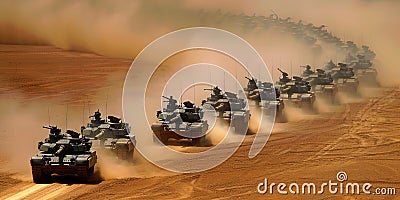 The army base, equipped with everything necessary for conducting hostilities, from tanks and airc Stock Photo