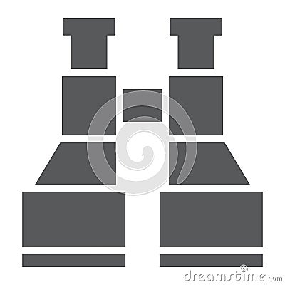 Army binoculars glyph icon, explore and military, lens sign, vector graphics, a solid pattern on a white background. Vector Illustration