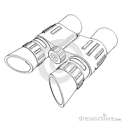 Army Binoculars Vector. Illustration Isolated On White Background. A Vector Illustration Vector Illustration