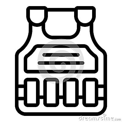 Army bulletproof vest icon outline vector. Military armor Stock Photo