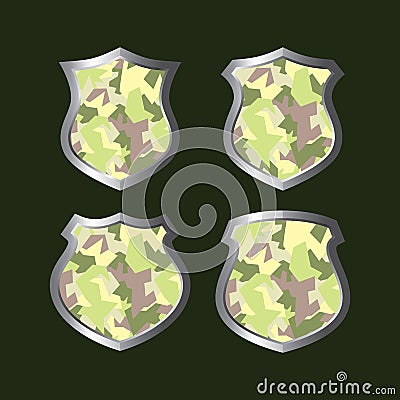 Army camouflage shield Vector Illustration