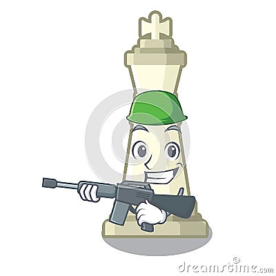 Army chess king isolated in the character Vector Illustration