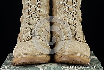 Army Combat Boots - Uniform Straight Stock Photo