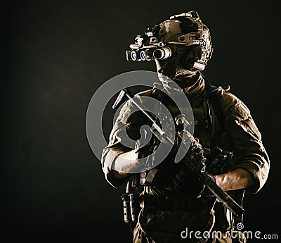 Special operations fighter studio shoot on white Stock Photo