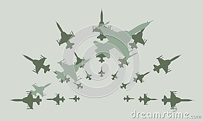 Army Fighter Jets Vector Design Clipart Vector Illustration