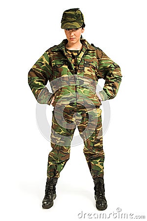 Army girl Stock Photo