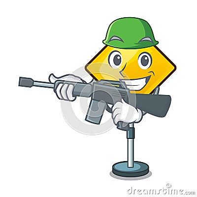 Army harm warning sign shaped on cartoon Vector Illustration