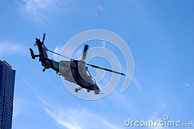 Army helicopter in the sky Editorial Stock Photo