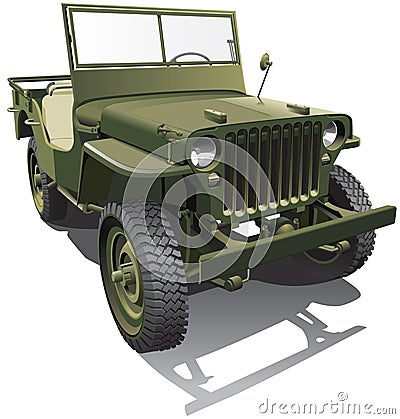 Army jeep Vector Illustration