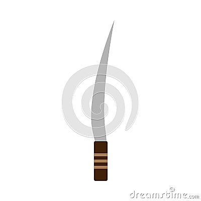 Army knife weapon equipment steel handle dagger. Soldier pocket vector tool icon Vector Illustration