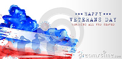 Army Memorial Happy Veterans Day USA honoring all who served for United States of America Vector Illustration