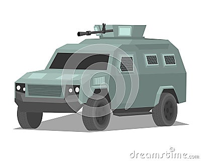 Army military armored car. war machine illustration Cartoon Illustration