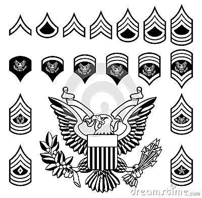 Army Military Rank Insignia Vector Illustration