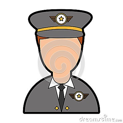 Army officer avatar character Vector Illustration