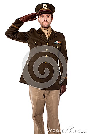 Army Officer Saluting, Studio Shot Stock Photo - Image: 44818891