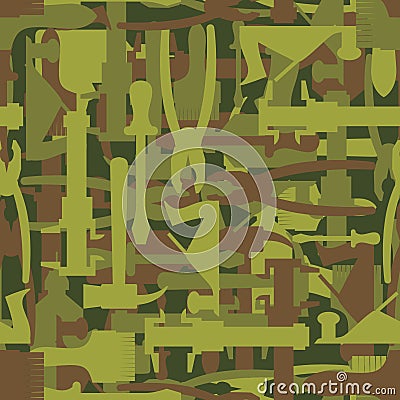 Army pattern tool. Military camouflage texture Vector of hammer, Vector Illustration