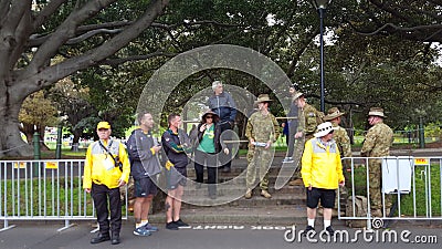 Army personnel and security guards lookout for safety issues at the Invictus Games n Sydney, NSW, Australia Editorial Stock Photo