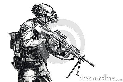 Army Ranger hand drawn picture Stock Photo