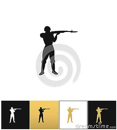 Army soldier silhouette vector icon Vector Illustration