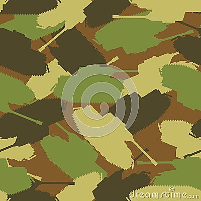 Army tank pattern. Protective military background of military tr Vector Illustration