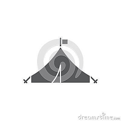 Army tent vector icon symbol isolated on white background Vector Illustration