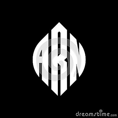 ARN circle letter logo design with circle and ellipse shape. ARN ellipse letters with typographic style. The three initials form a Vector Illustration