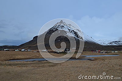 Arnastapi at the Base of Mt Stapafell Stock Photo