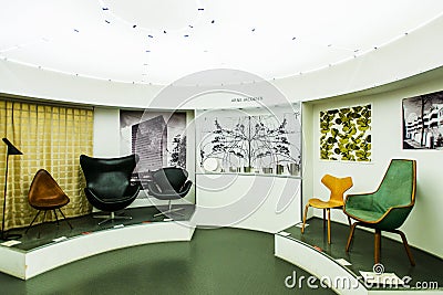 Arne Jacobsen works at Danish Museum of Art & Design Editorial Stock Photo