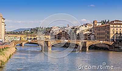 Arno river and bridges in Florence, Italy Stock Photo