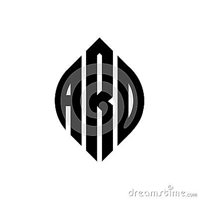 ARO circle letter logo design with circle and ellipse shape. ARO ellipse letters with typographic style. The three initials form a Vector Illustration