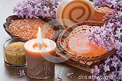 Aroma candle Stock Photo