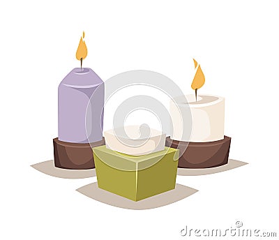 Aroma candle vector illustration. Vector Illustration